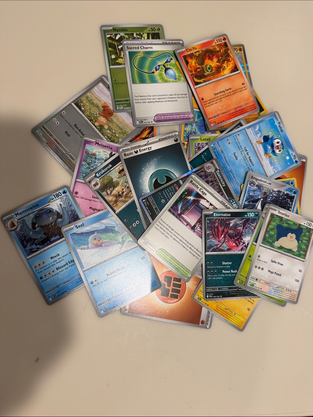 Pokémon Trading Cards Assortment - Mixed Blue, Green, Red, Black, White
